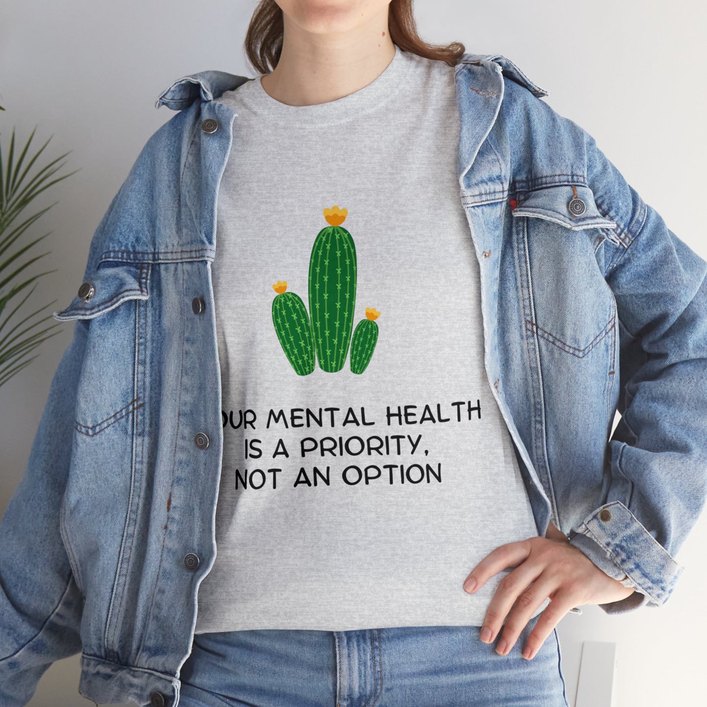 Unisex Heavy Cotton Tee - Your Mental Health is a Priority, Not an Option