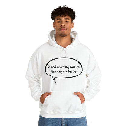 Unisex Hooded Sweatshirt - One Voice, Many Causes: Advocacy Unites Us