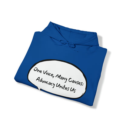 Unisex Hooded Sweatshirt - One Voice, Many Causes: Advocacy Unites Us