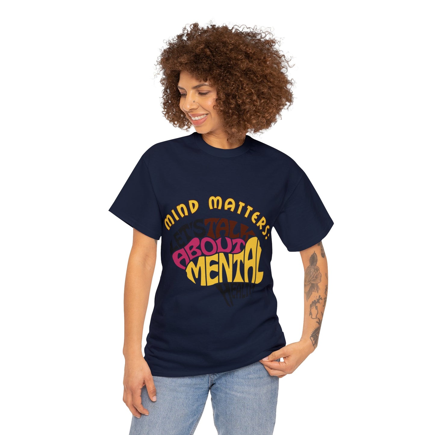 Unisex Heavy Cotton Tee - Mind Matters: Let's Talk About Mental Health