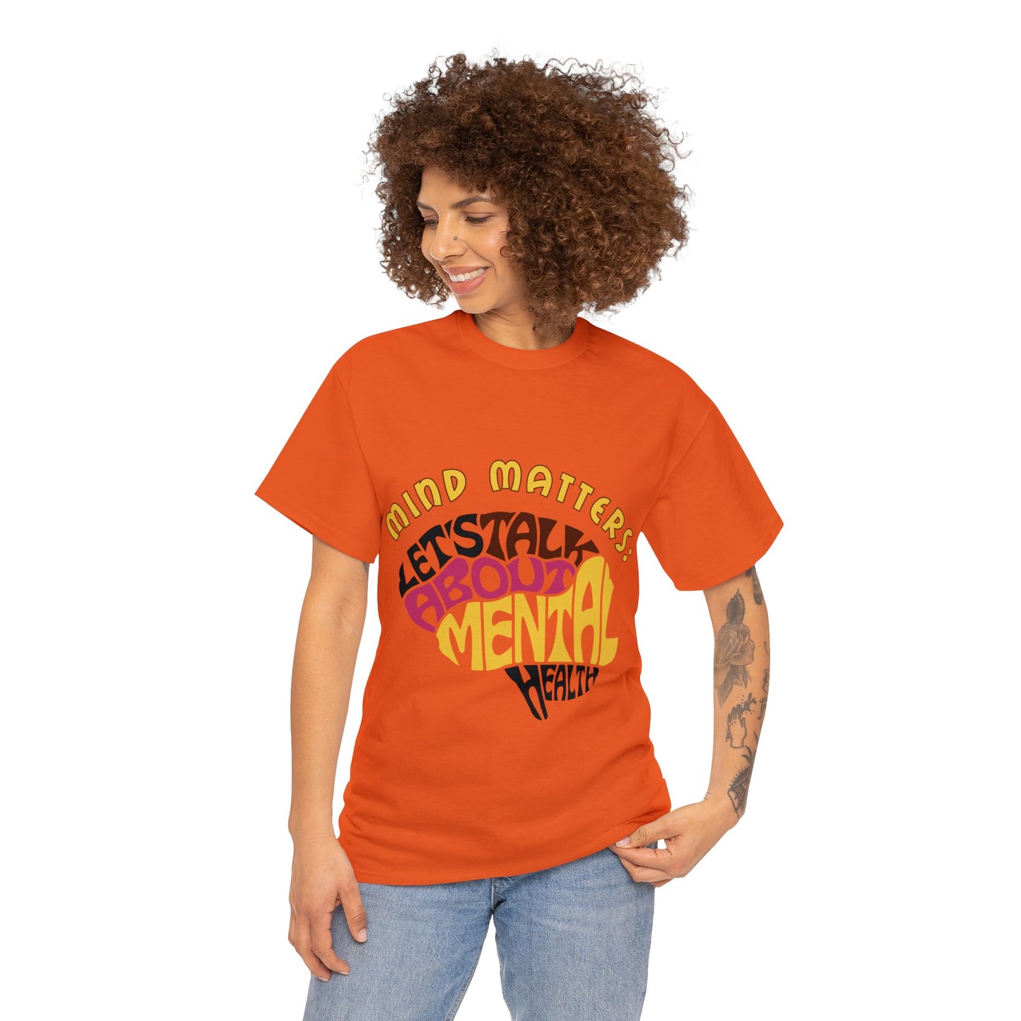 Unisex Heavy Cotton Tee - Mind Matters: Let's Talk About Mental Health