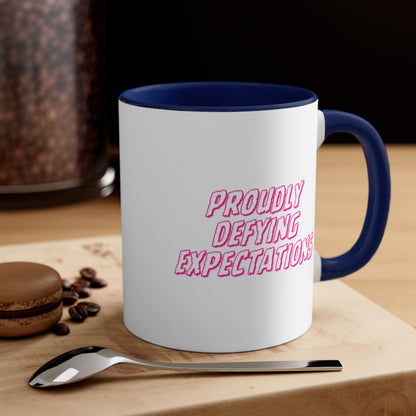 Accent Coffee Mug - Proudly Defying Expectations