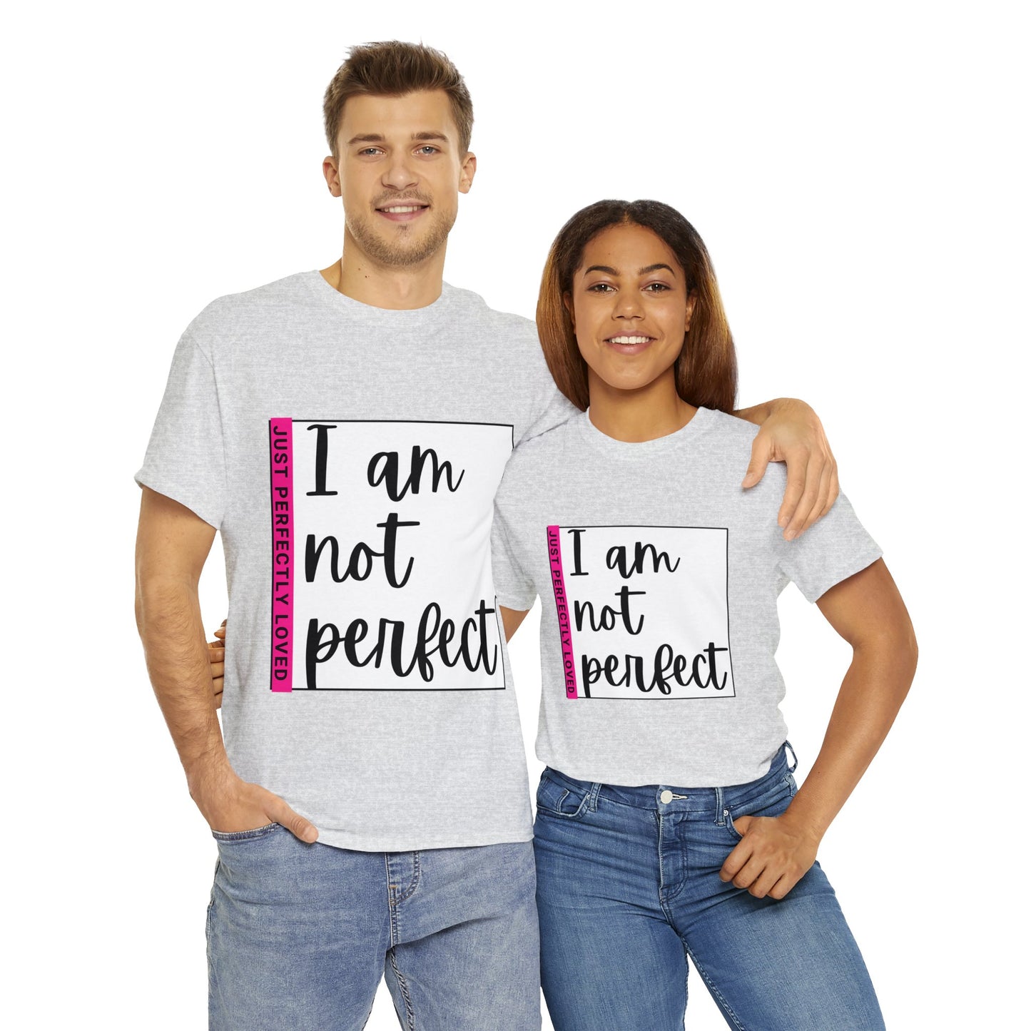 Unisex Heavy Cotton Tee - I am not perfect, just perfectly loved