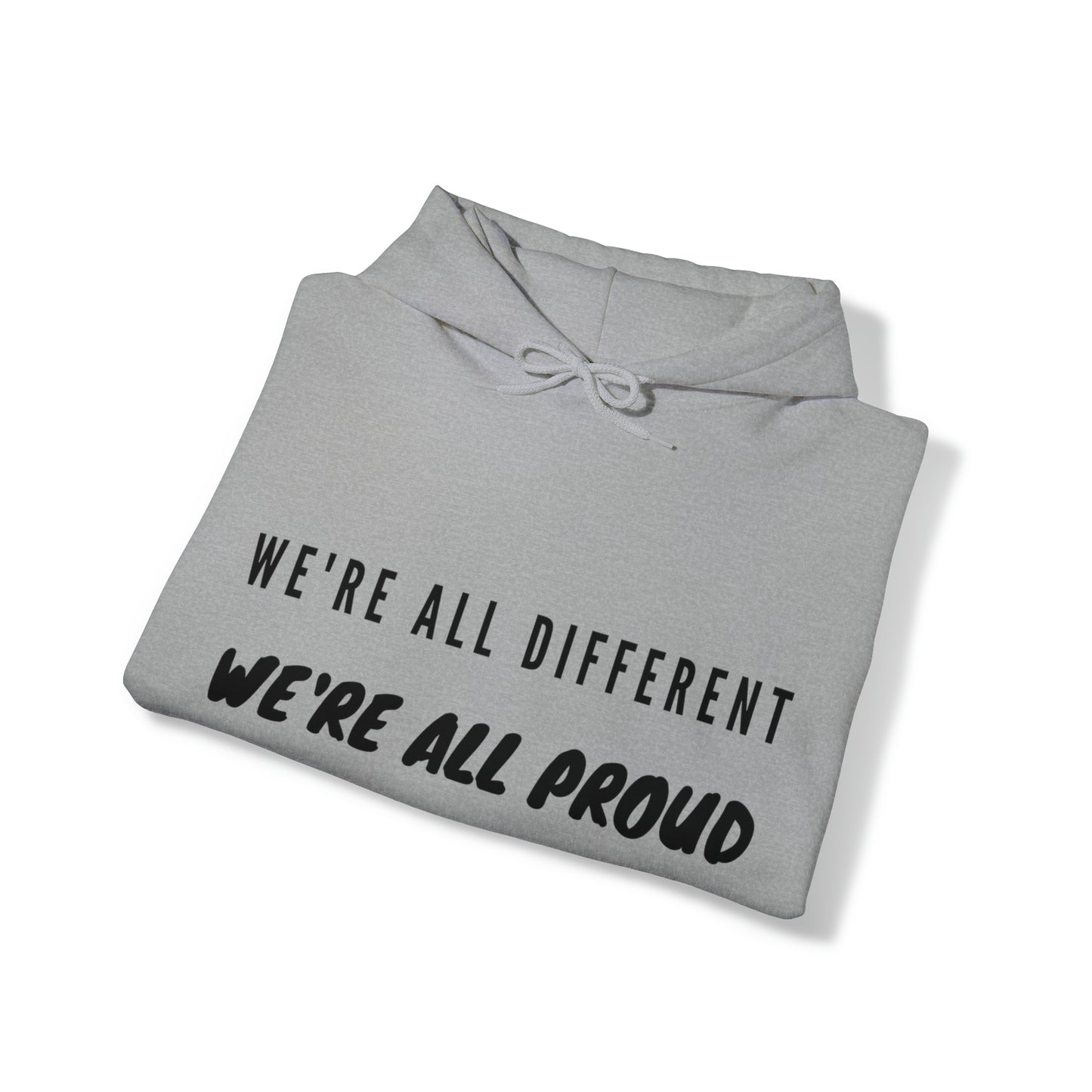 Unisex Hooded Sweatshirt - We're All Different, We're All Proud