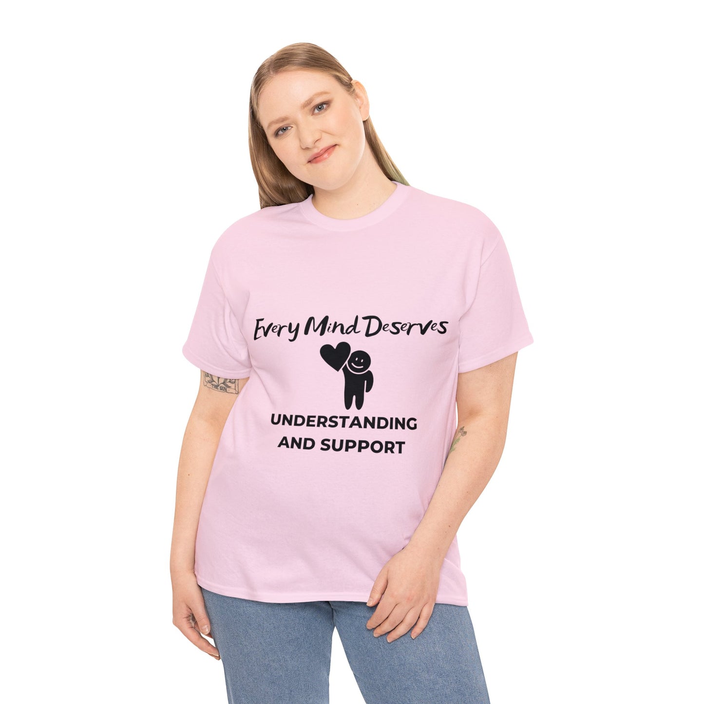 Unisex Heavy Cotton Tee - Every Mind Deserves Understanding and Support