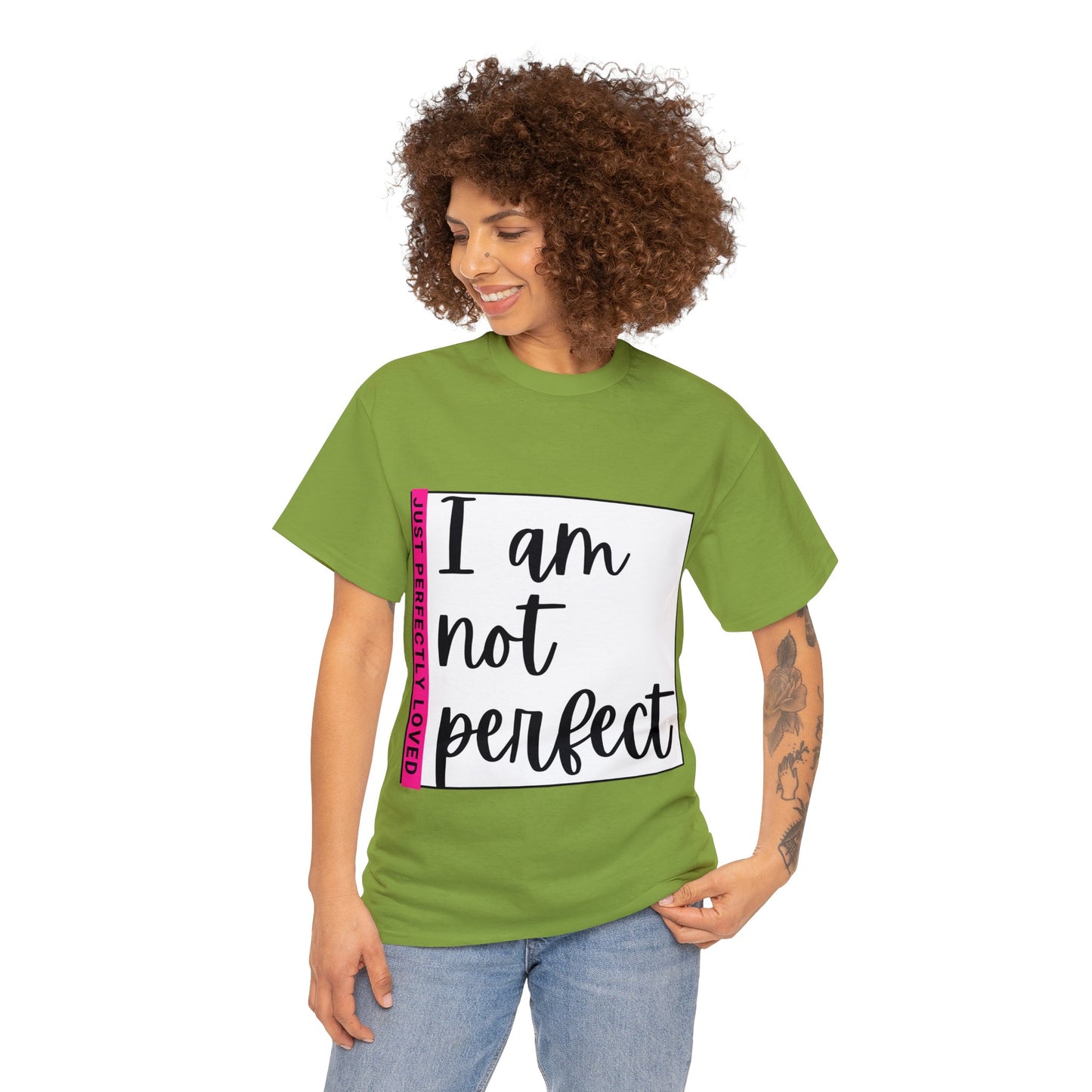 Unisex Heavy Cotton Tee - I am not perfect, just perfectly loved