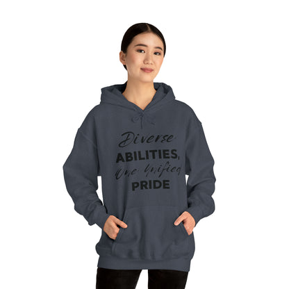 Unisex Hooded Sweatshirt - Diverse Abilities, One Unified Pride