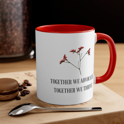 Accent Coffee Mug - Together We Advocate, Together We Thrive