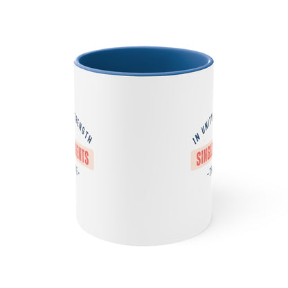 Accent Coffee Mug - In Unity and Strength, Single Parents Thrive