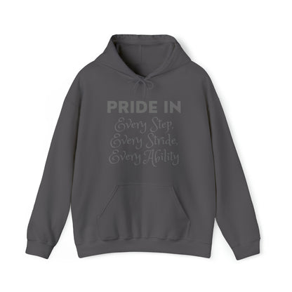 Unisex Hooded Sweatshirt - Pride in Every Step, Every Stride, Every Ability