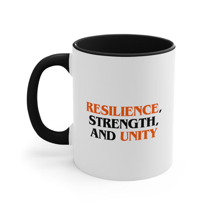 Accent Coffee Mug - Resilience, Strength, and Unity