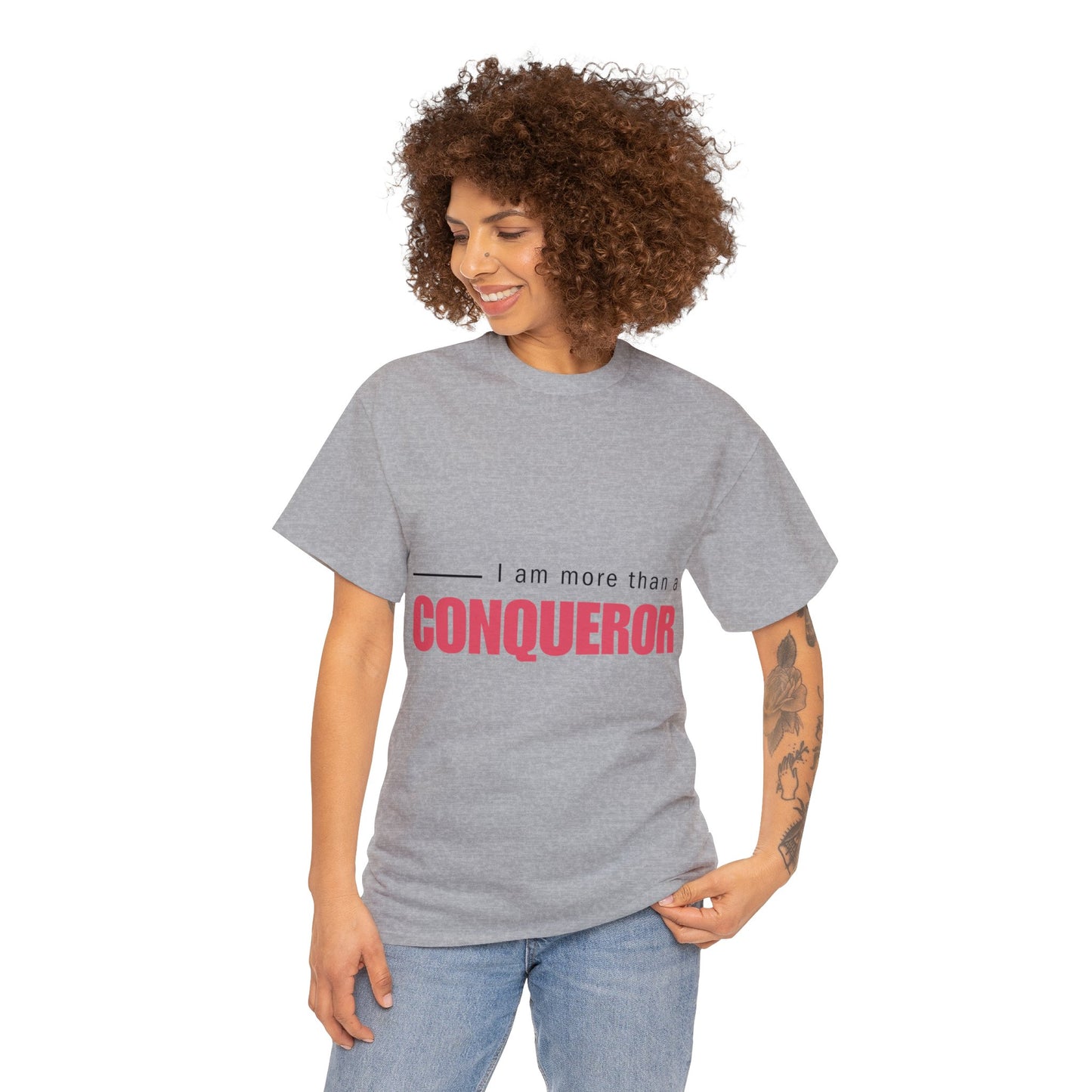 Unisex Heavy Cotton Tee - I am more than a conqueror