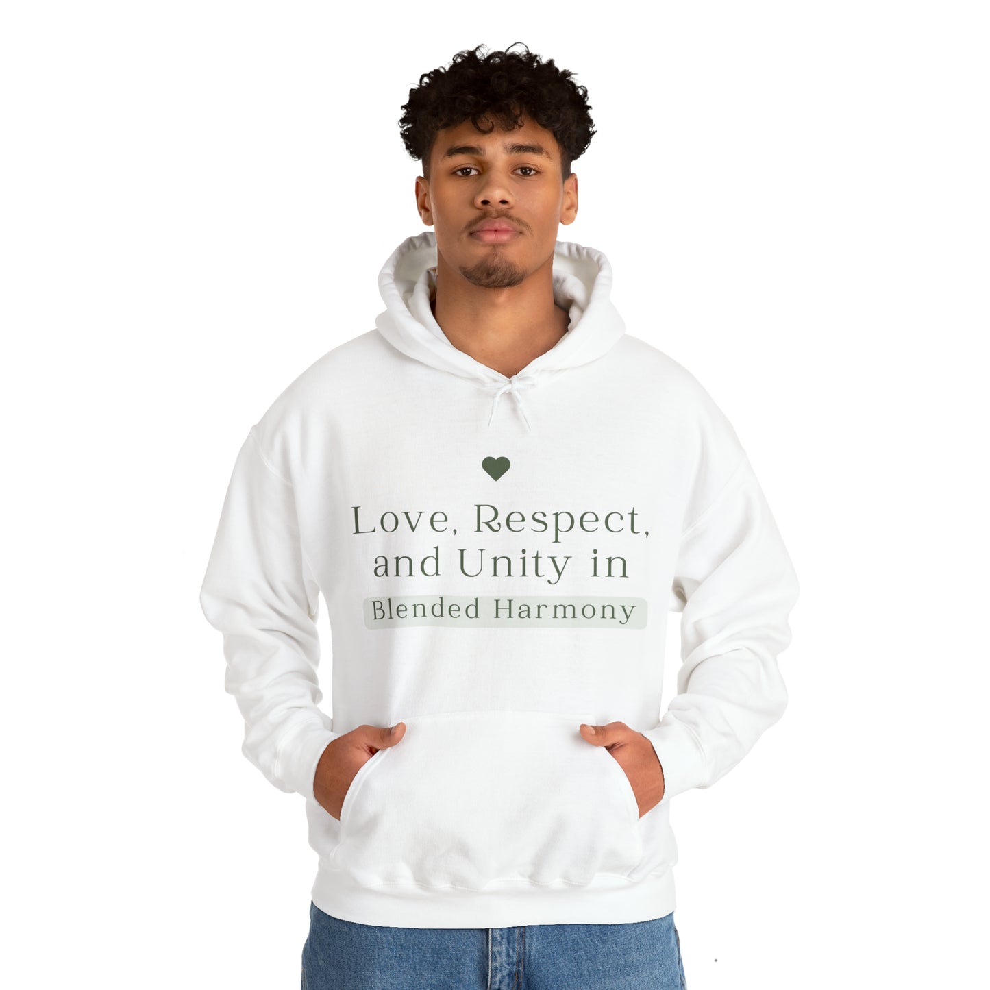 Unisex Hooded Sweatshirt - Love, Respect, and Unity in Blended Harmony