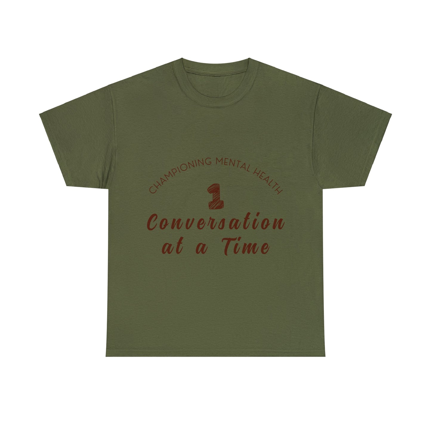 Unisex Heavy Cotton Tee - Championing Mental Health, One Conversation at a Time