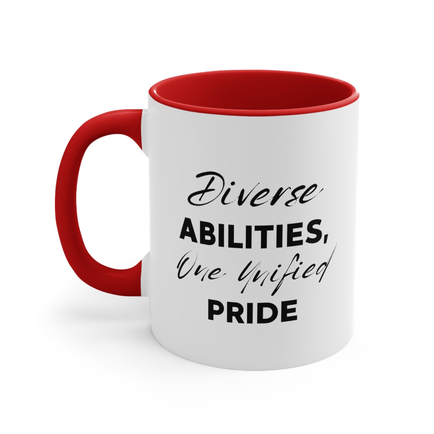 Accent Coffee Mug - Diverse Abilities, One Unified Pride