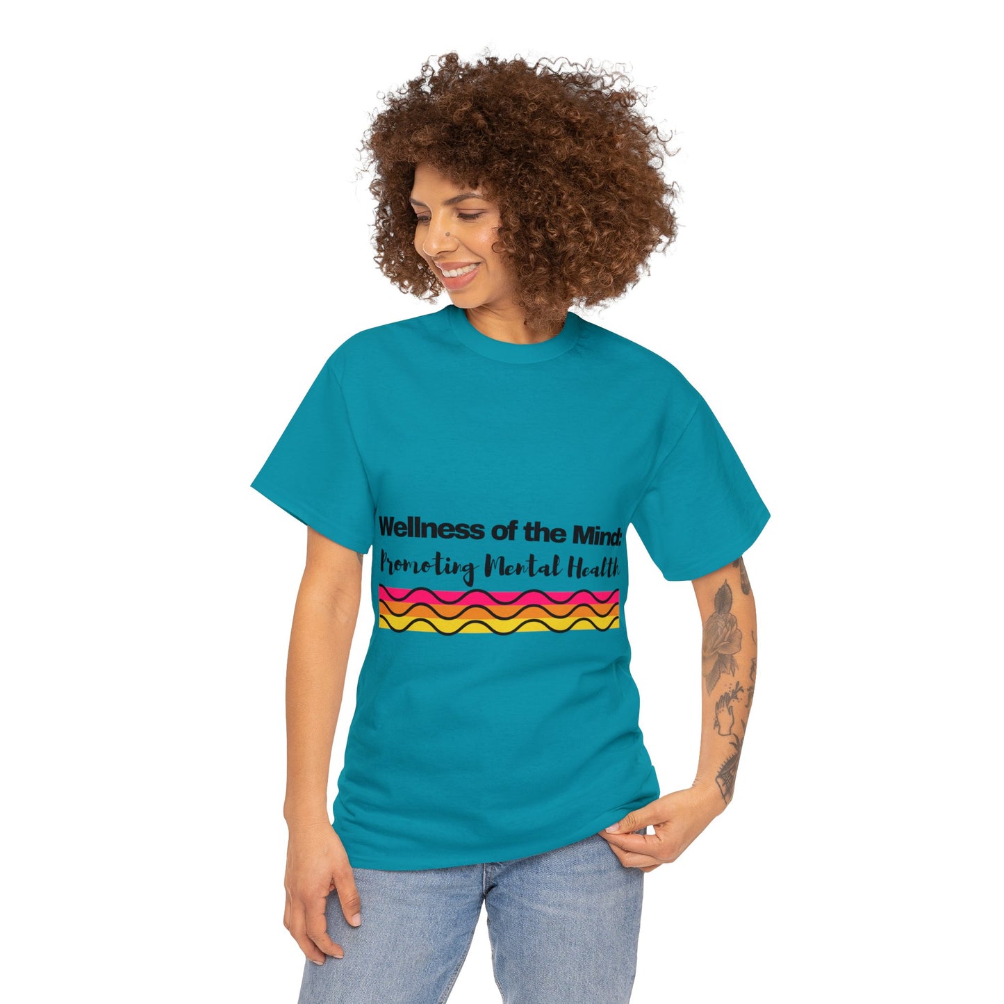 Unisex Heavy Cotton Tee - Wellness of the Mind: Promoting Mental Health