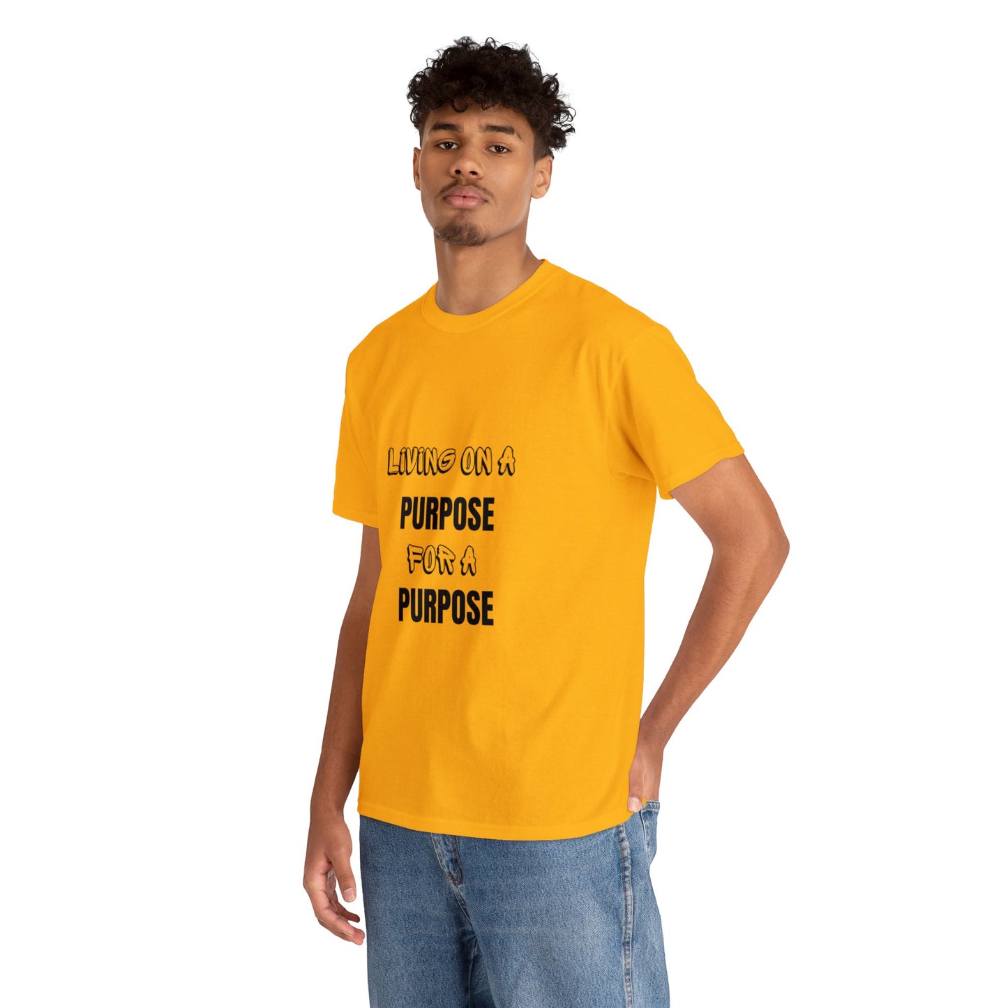 Unisex Heavy Cotton Tee - Living on purpose for a purpose