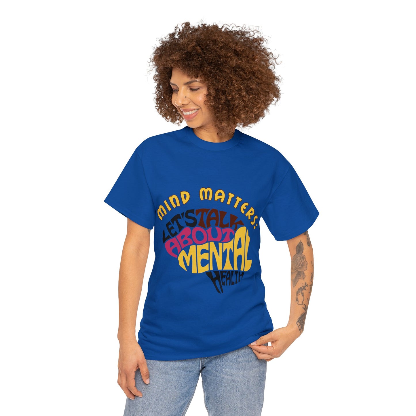 Unisex Heavy Cotton Tee - Mind Matters: Let's Talk About Mental Health