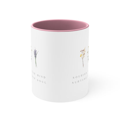 Accent Coffee Mug - Nourish Your Mind, Nurture Your Soul