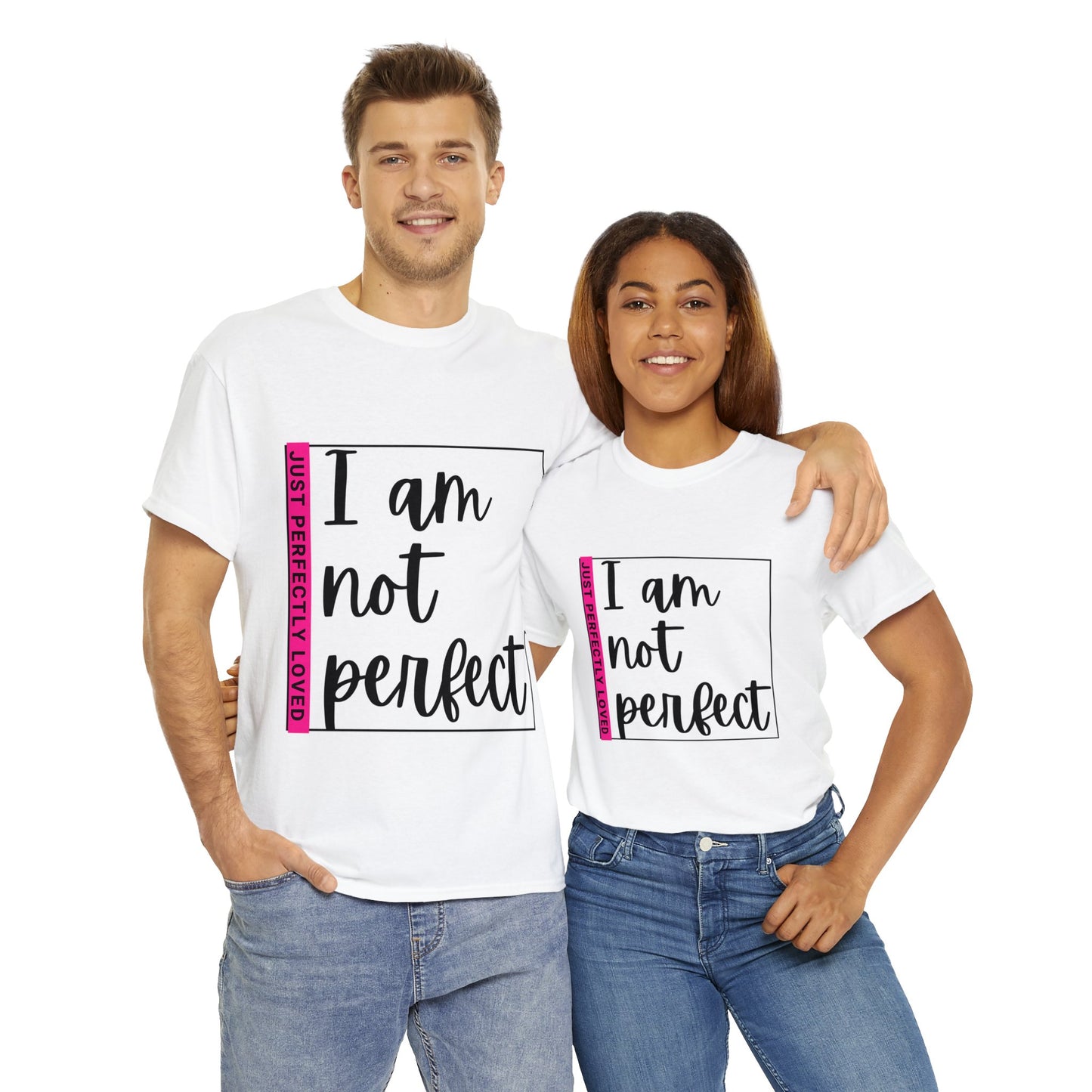 Unisex Heavy Cotton Tee - I am not perfect, just perfectly loved