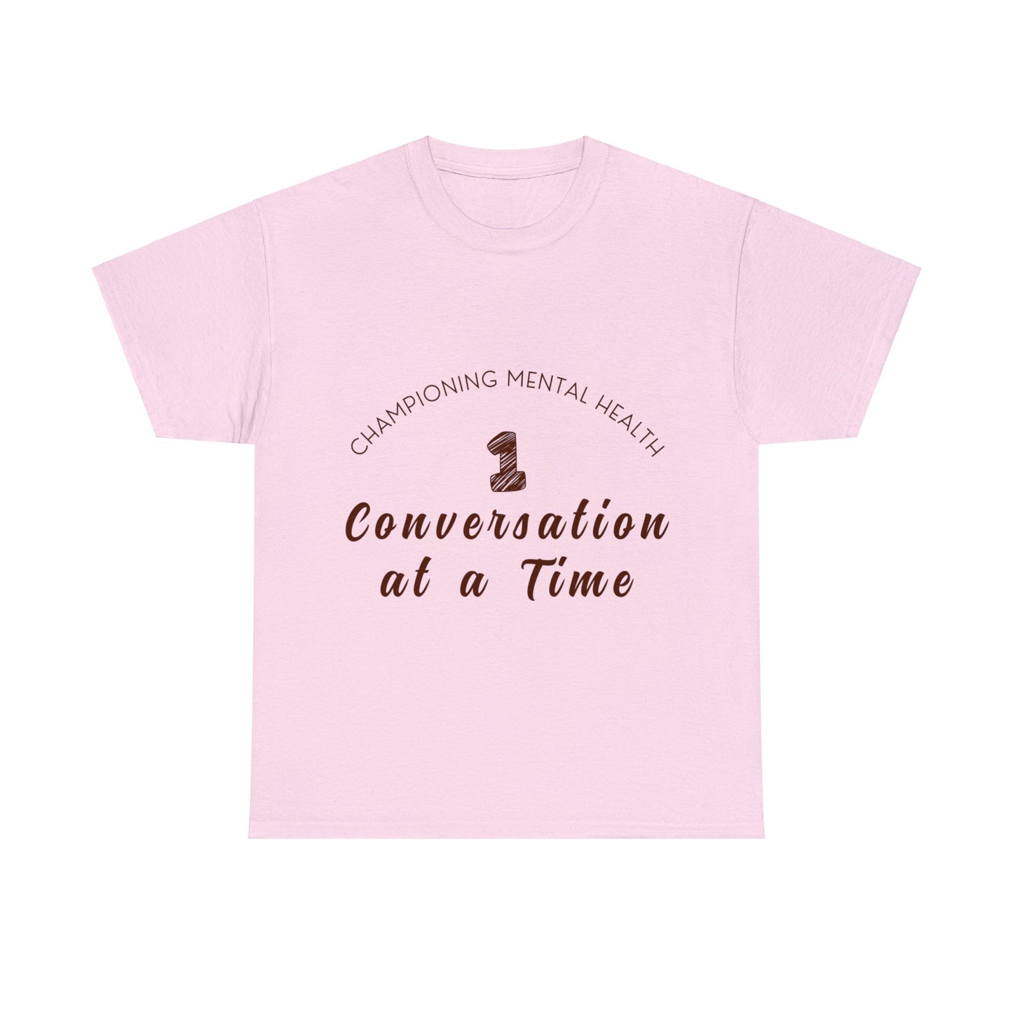 Unisex Heavy Cotton Tee - Championing Mental Health, One Conversation at a Time