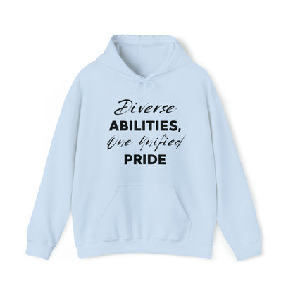 Unisex Hooded Sweatshirt - Diverse Abilities, One Unified Pride