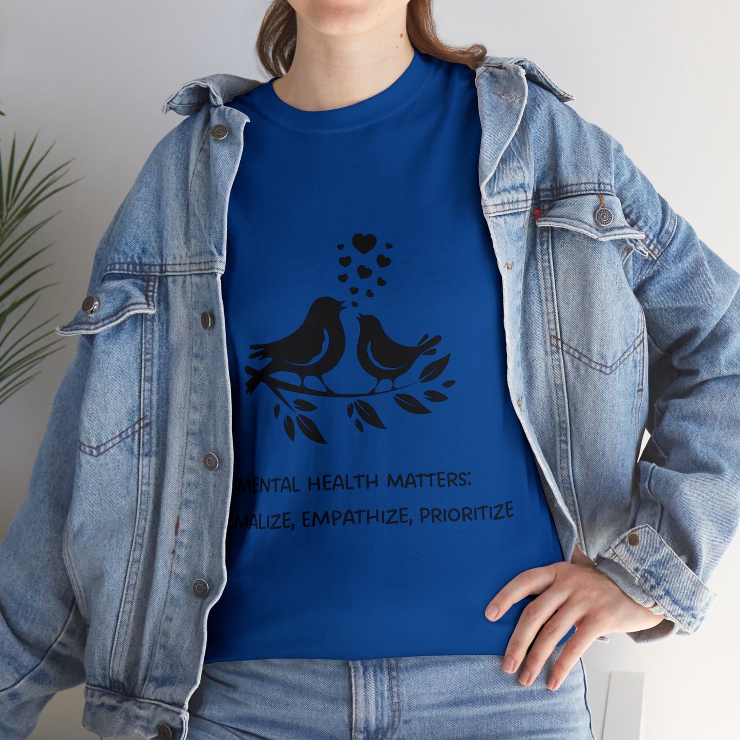 Unisex Heavy Cotton Tee - Mental Health Matters: Normalize, Empathize, Prioritize