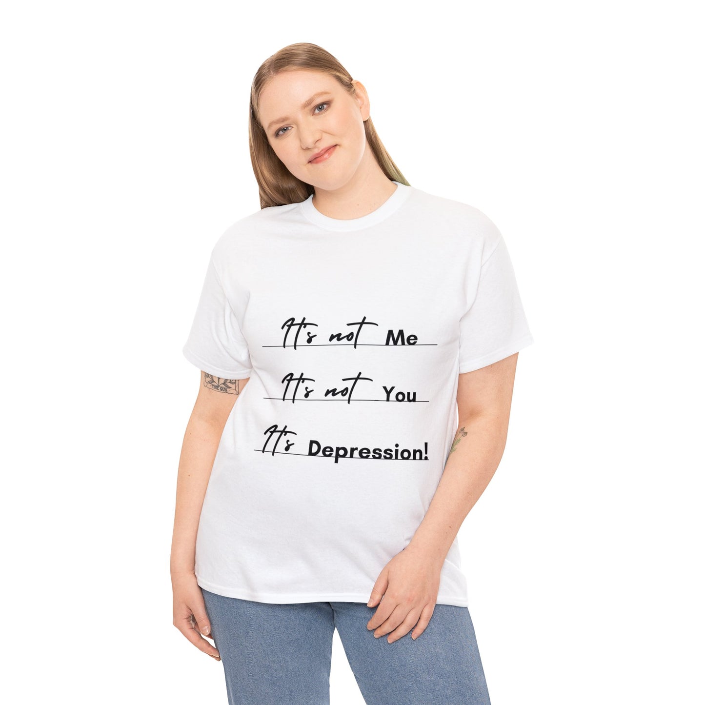 Unisex Heavy Cotton Tee - It’s not me. It’s not you. It’s depression!