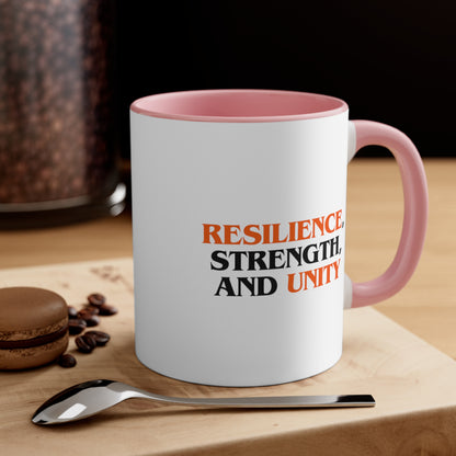 Accent Coffee Mug - Resilience, Strength, and Unity