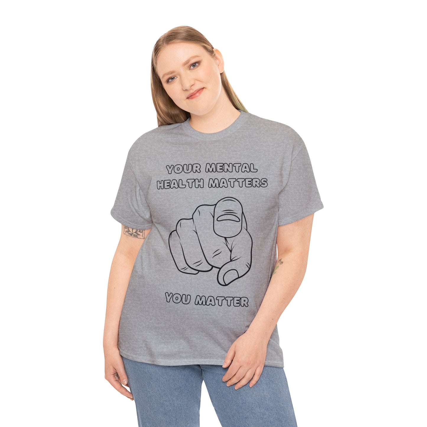 Unisex Heavy Cotton Tee - Your Mental Health Matters, You Matter