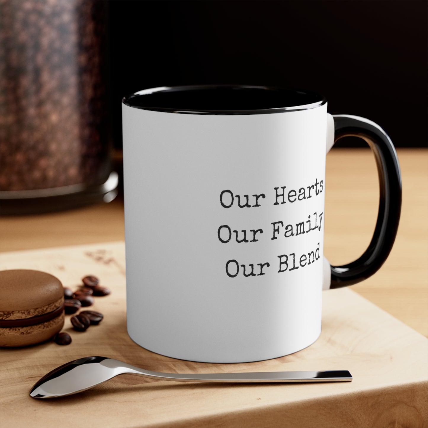 Accent Coffee Mug - Our Hearts, Our Family, Our Blend