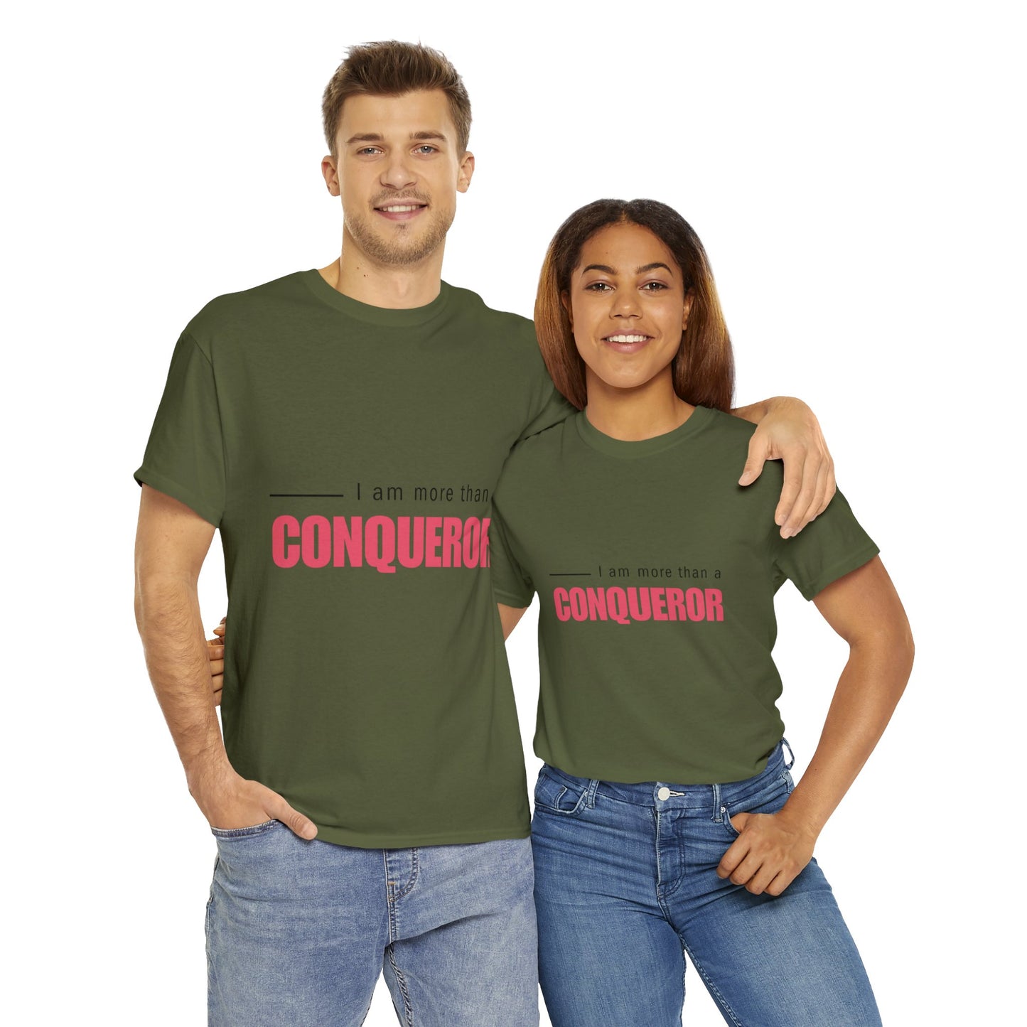 Unisex Heavy Cotton Tee - I am more than a conqueror