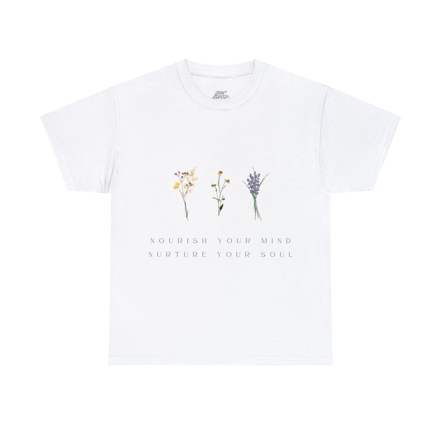 Unisex Heavy Cotton Tee - Nourish Your Mind, Nurture Your Soul