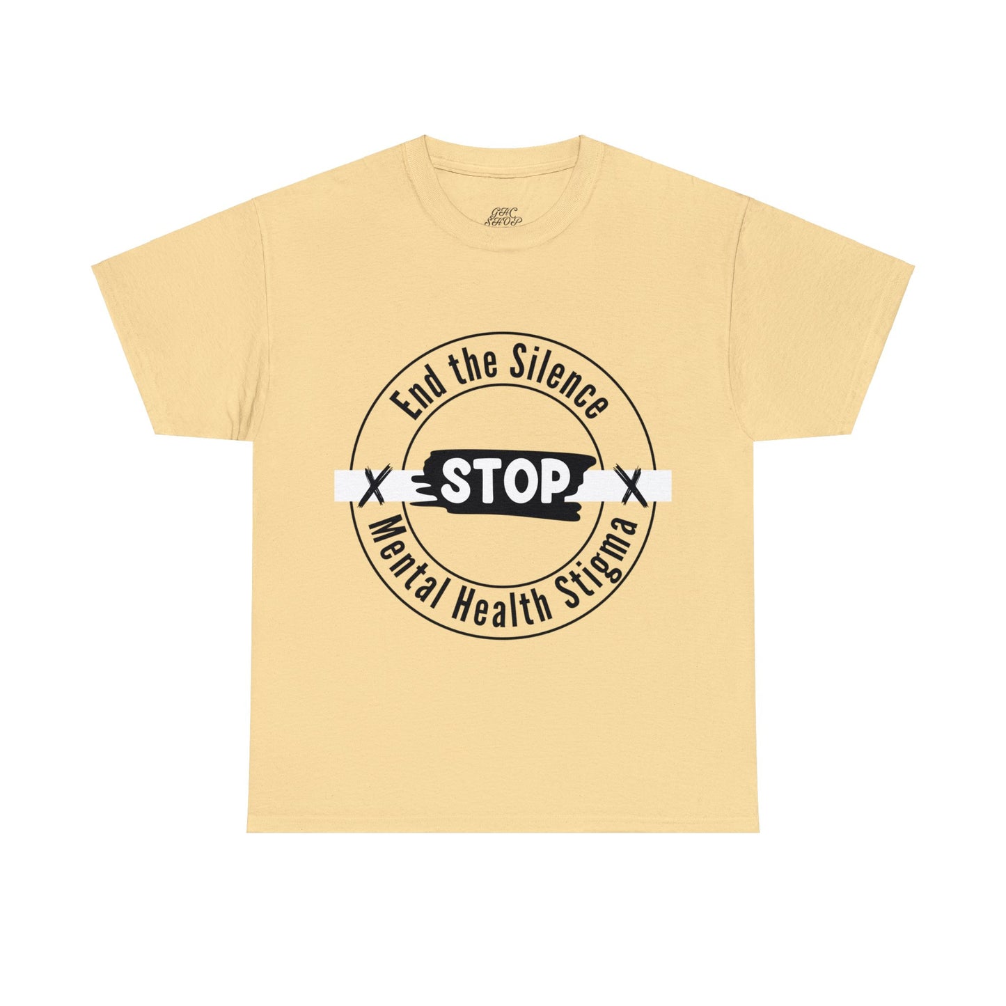 Unisex Heavy Cotton Tee - End the Silence, STOP Mental Health Stigma