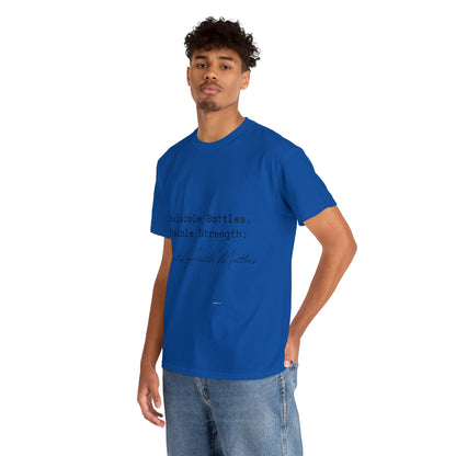 Unisex Heavy Cotton Tee - Invisible Battles, Visible Strength: Mental Health Matters