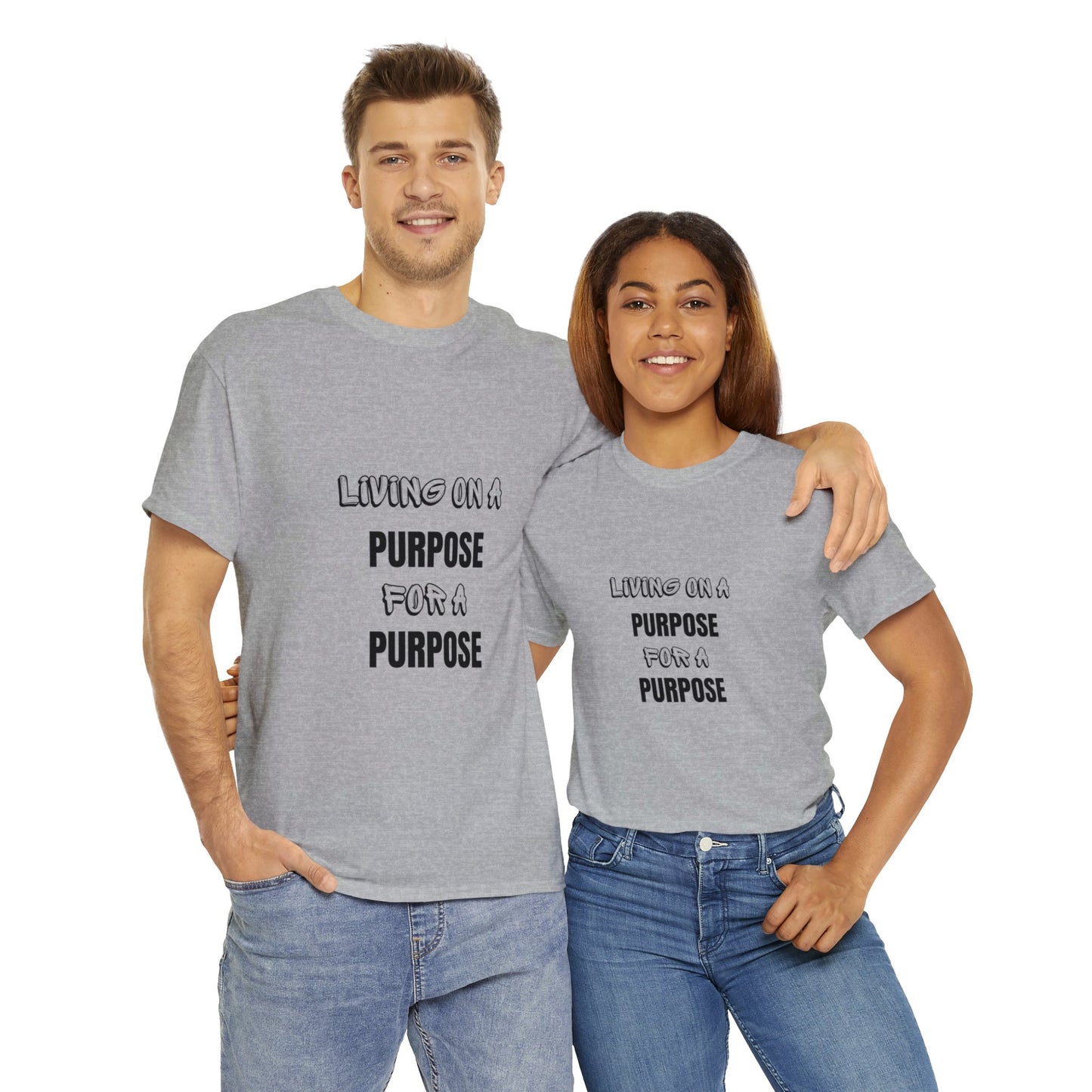 Unisex Heavy Cotton Tee - Living on purpose for a purpose