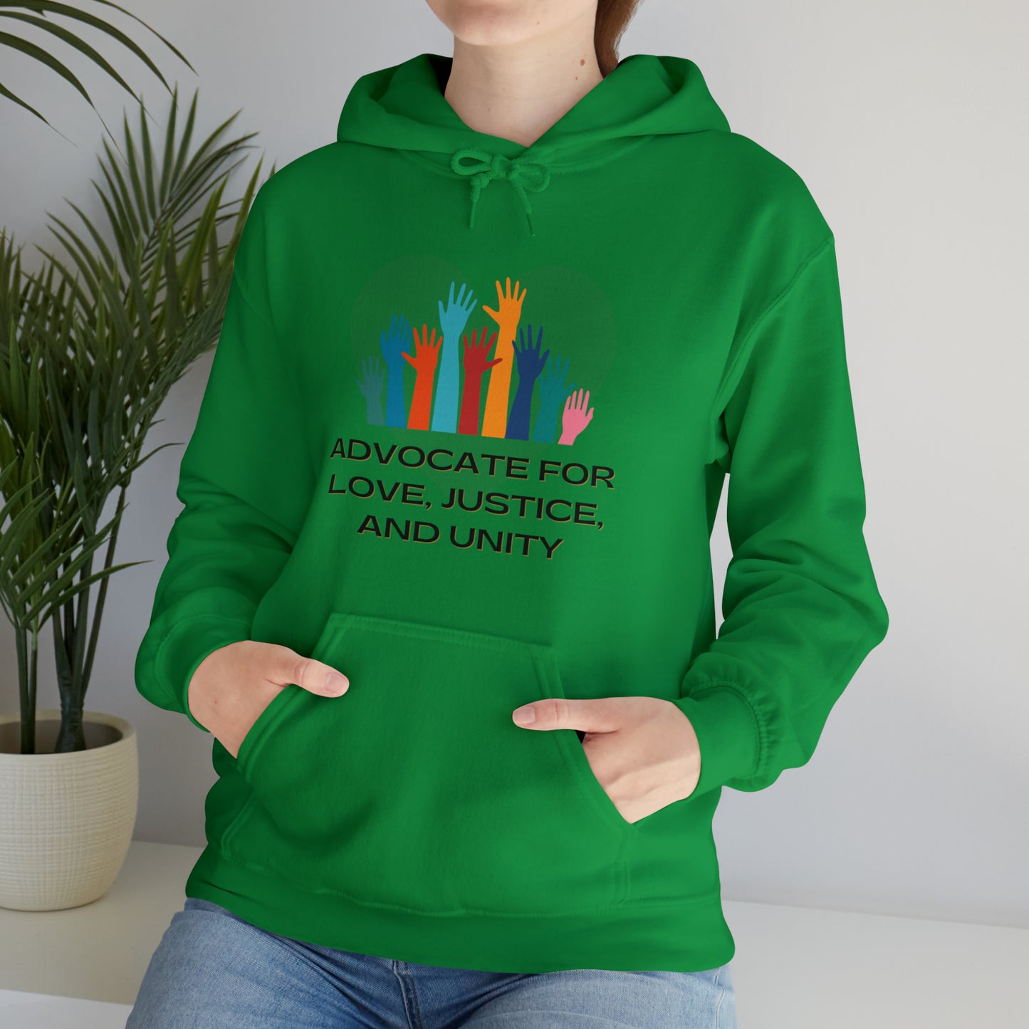 Unisex Hooded Sweatshirt - Advocate for Love, Justice, and Unity