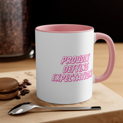 Accent Coffee Mug - Proudly Defying Expectations