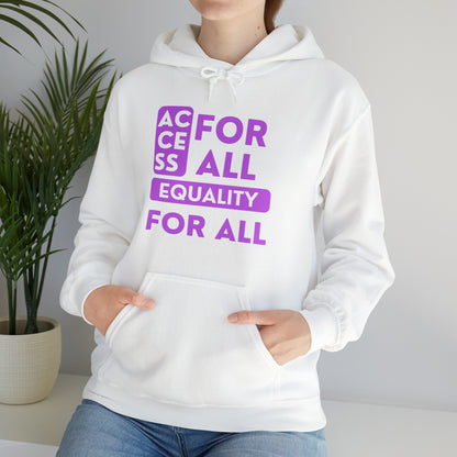 Unisex Heavy Hooded Sweatshirt - Access for All, Equality for All