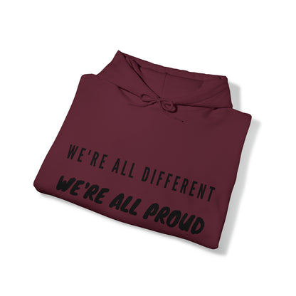 Unisex Hooded Sweatshirt - We're All Different, We're All Proud