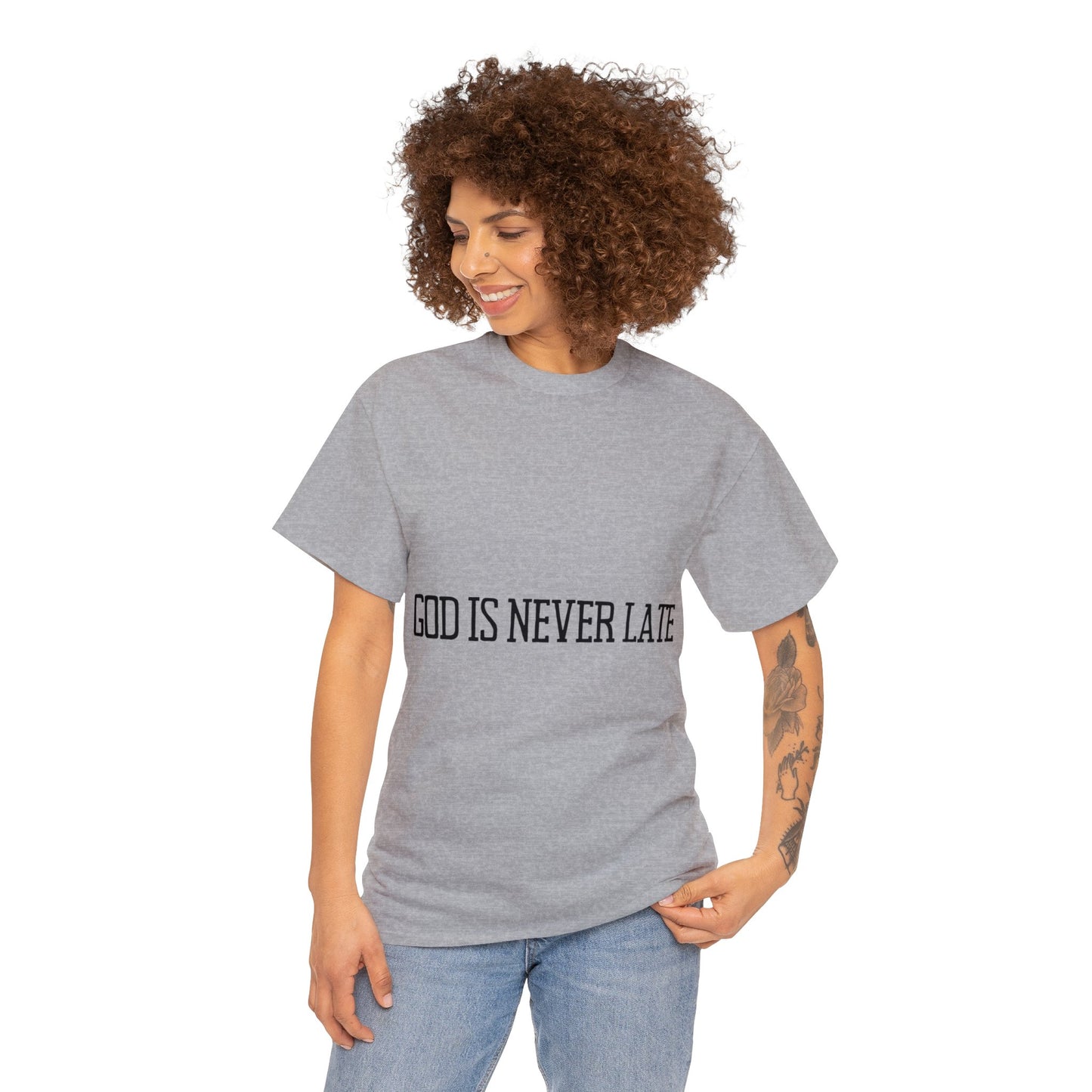 Unisex Heavy Cotton Tee - God is never late