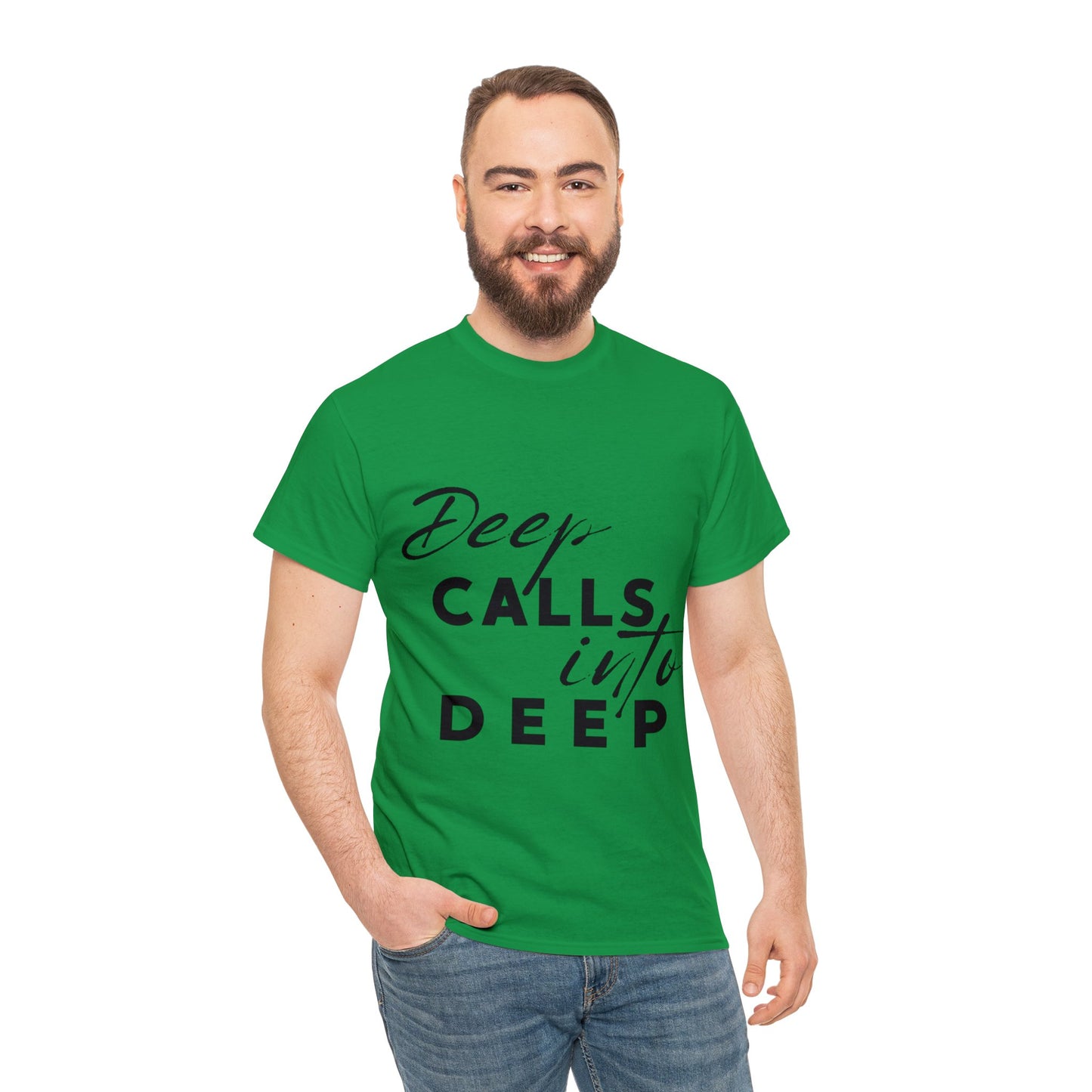 Unisex Heavy Cotton Tee - Deep calls into deep