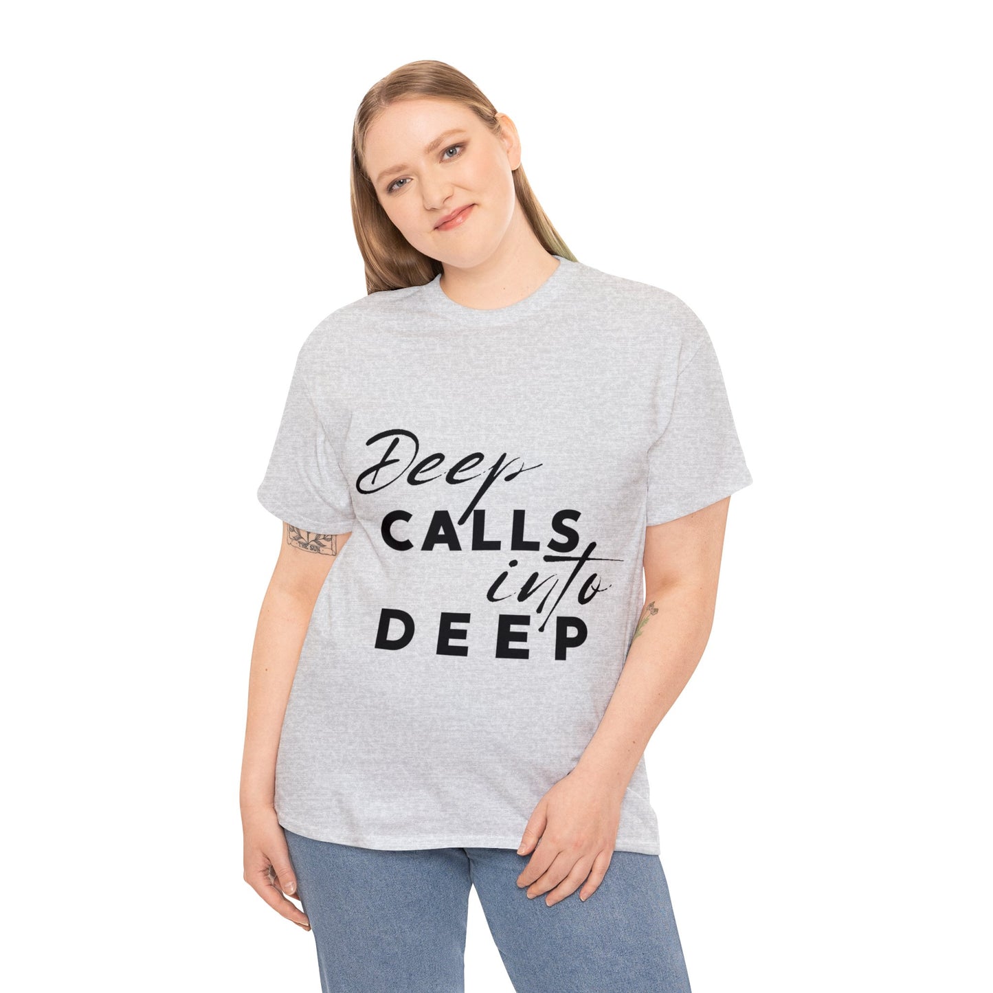 Unisex Heavy Cotton Tee - Deep calls into deep