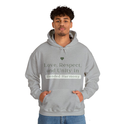 Unisex Hooded Sweatshirt - Love, Respect, and Unity in Blended Harmony