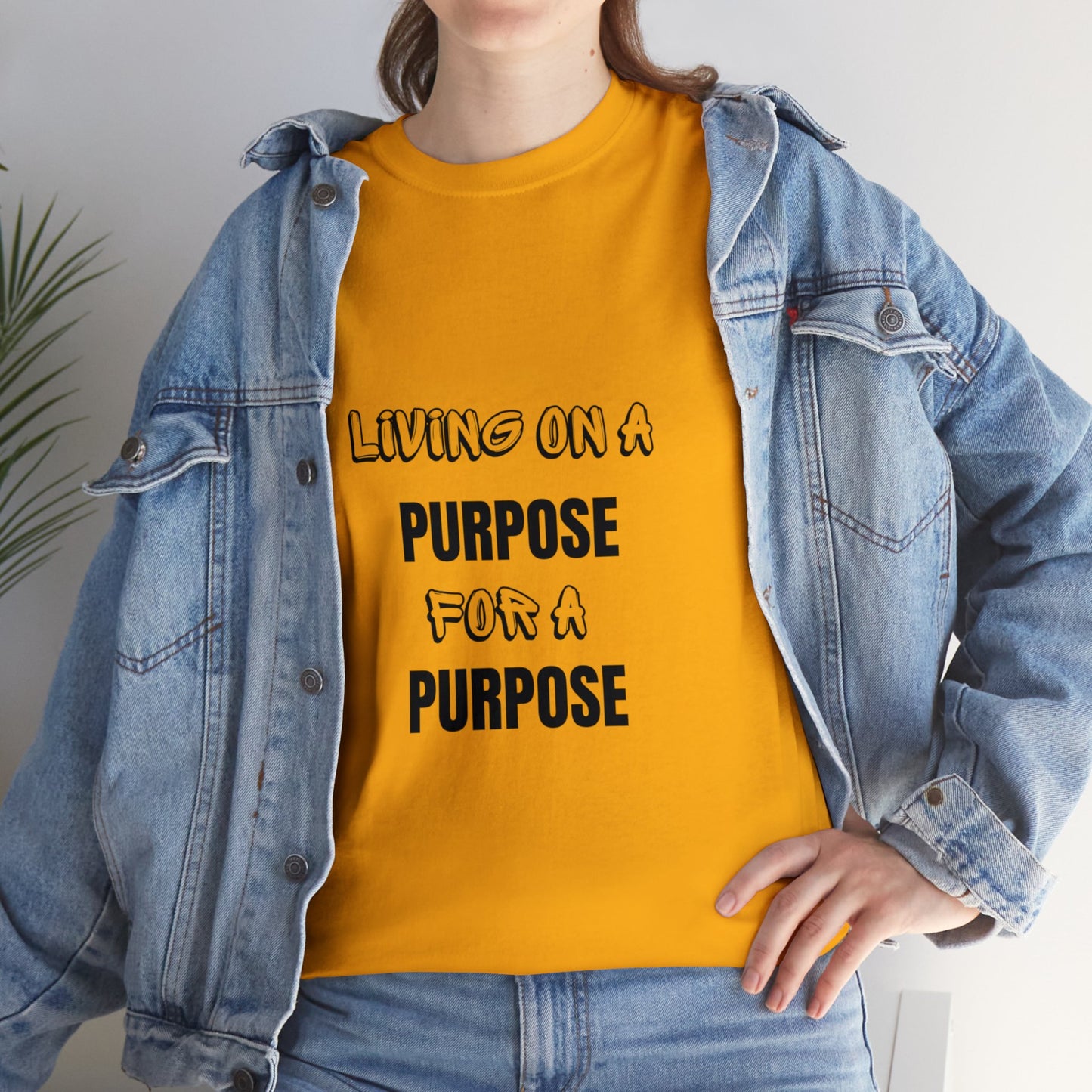 Unisex Heavy Cotton Tee - Living on purpose for a purpose