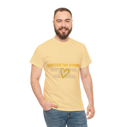 Unisex Heavy Cotton Tee - Shatter the Stigma, Foster Mental Health Compassion