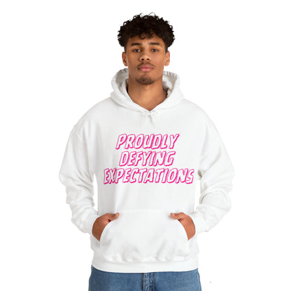 Unisex Hooded Sweatshirt - Proudly Defying Expectations