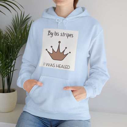 Unisex Hooded Sweatshirt - By His stripes I was healed