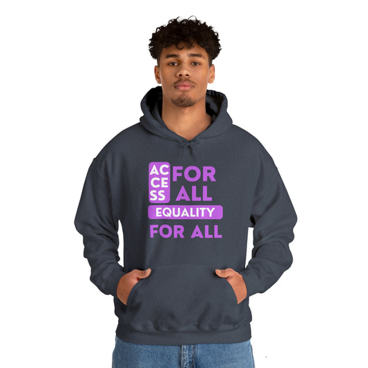 Unisex Heavy Hooded Sweatshirt - Access for All, Equality for All