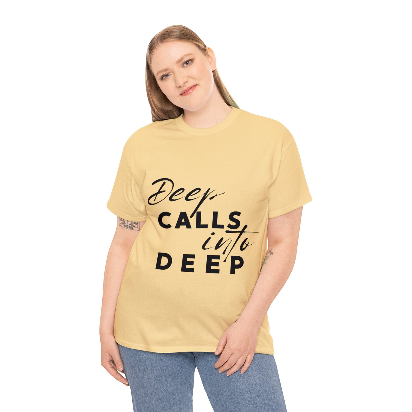 Unisex Heavy Cotton Tee - Deep calls into deep